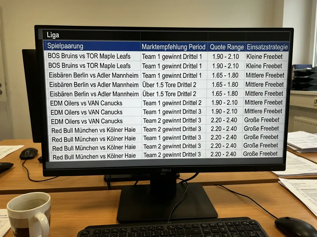 Freiwette auf NHL und DEL Eishockey – Marktauswahl und Quoten für optimalen Freebet-Einsatz