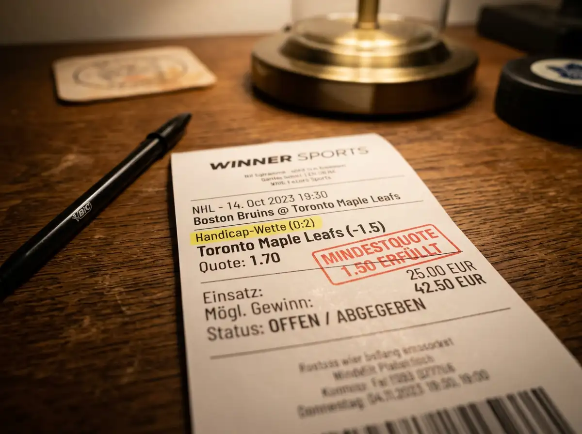 Eishockey Handicap-Wette mit Mindestquote 1,50 für Bonusrollover beim GGL-lizenzierten Anbieter
