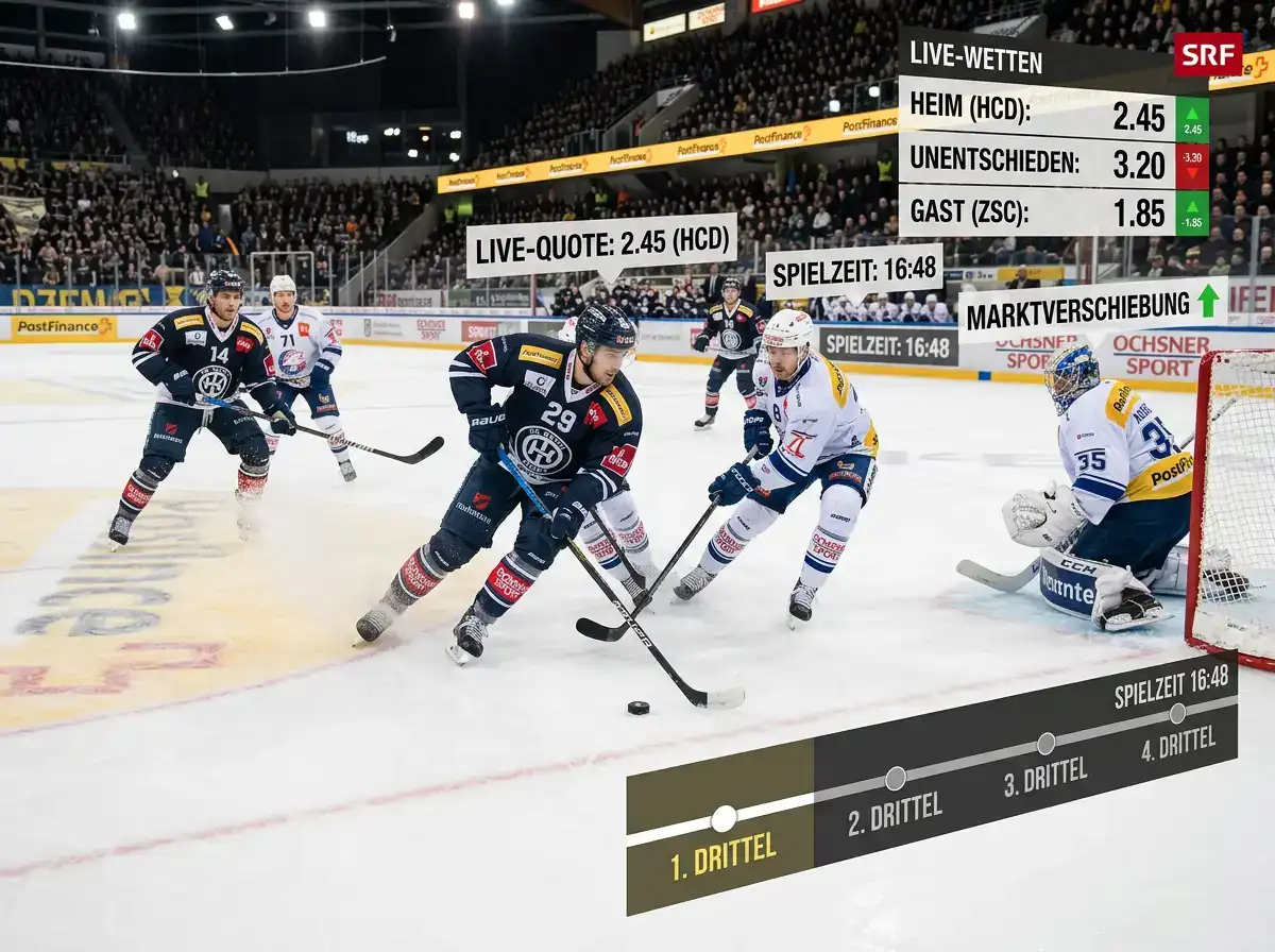 Eishockey Live-Wetten Markt – In-Play-Quoten während eines DEL-Spiels mit Anbietervergleich