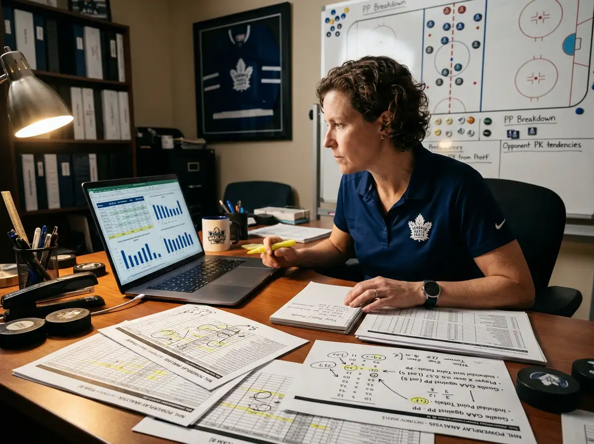 Eishockey-Analyst wertet Powerplay-Statistiken aus – strategischer Einsatz von Sonderwetten beim Eishockey