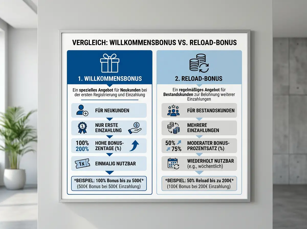 Erklärung des Reload-Bonus beim Eishockey Wetten – Unterschied zum Willkommensbonus