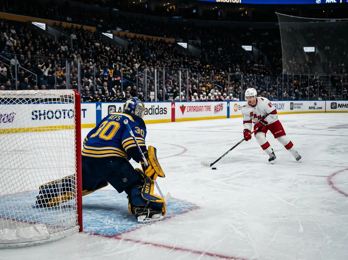 Eishockey-Spieler beim Penaltyschiessen – Verlängerung und Shootout Abrechnung bei Sportwetten