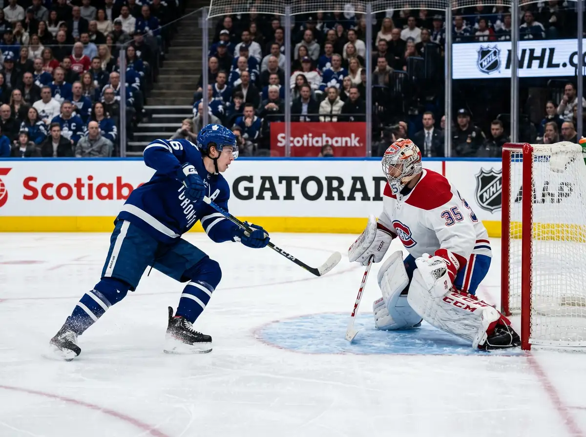 Eishockey-Torhüter pariert einen Penalty – Sonderwettmärkte für Penaltyschiessen bei Sportwetten