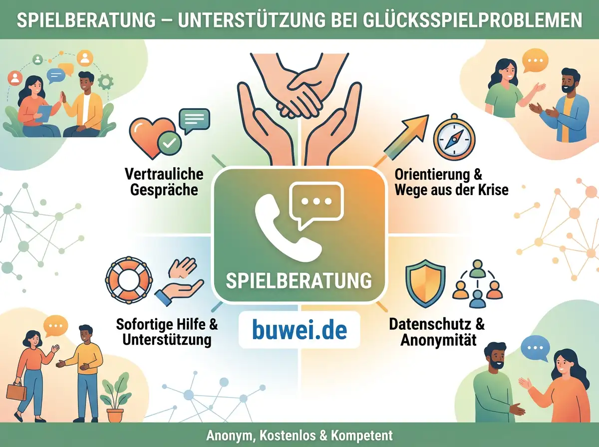 Hilfsangebote und Beratungsstellen für Spielsucht in Deutschland – buwei.de und GGL-Spielerschutztools für Sportwetter