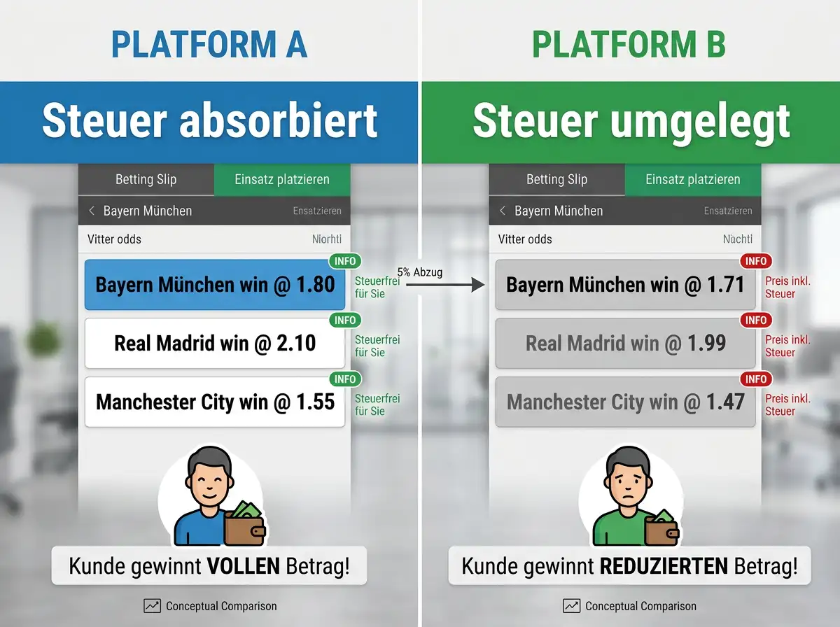 Vergleich der Steuerpolitik verschiedener Sportwetten-Anbieter beim Umgang mit der deutschen Sportwettensteuer